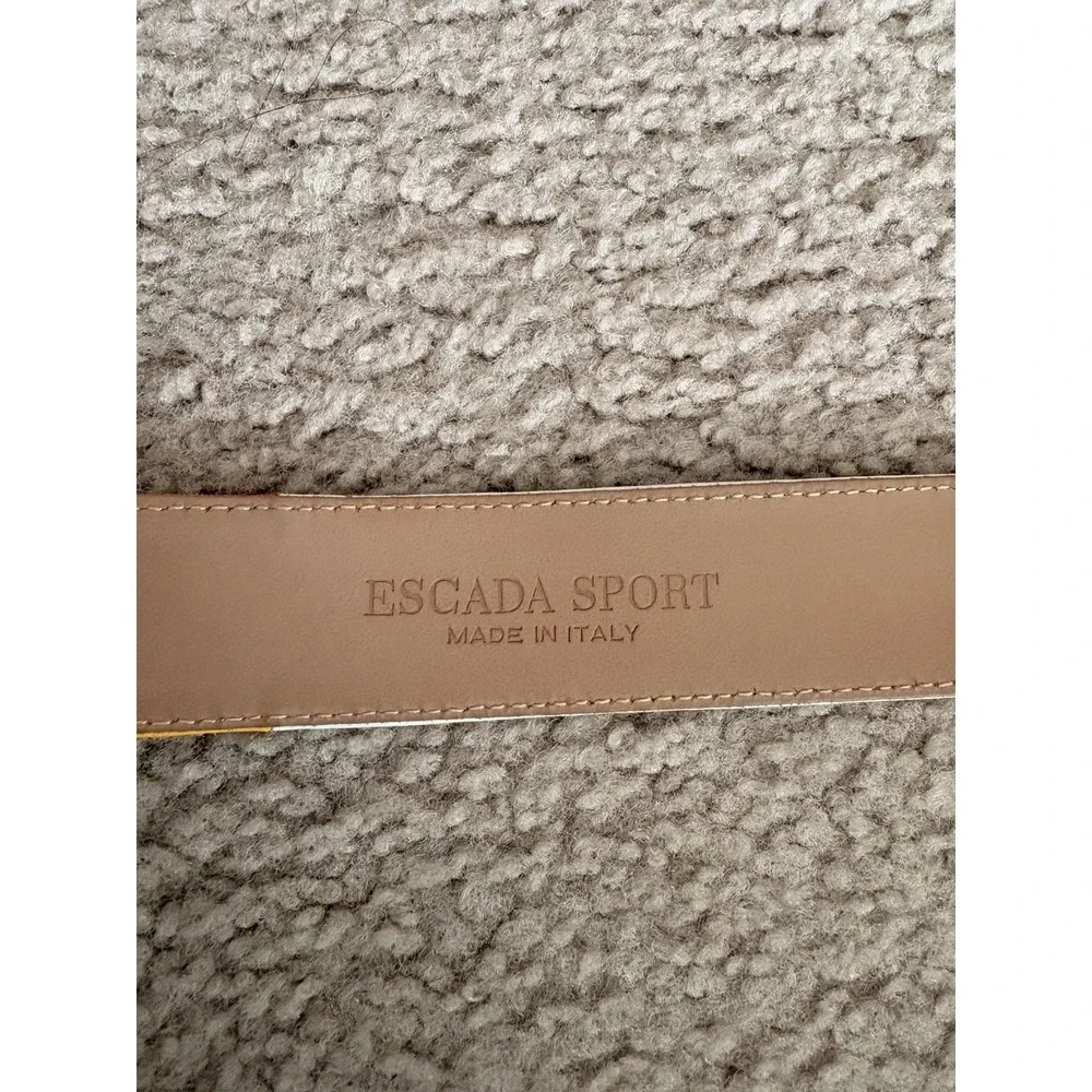 Vintage Rare Escada Sport Gold Buckle leather belt yellow Orange White Italy 44